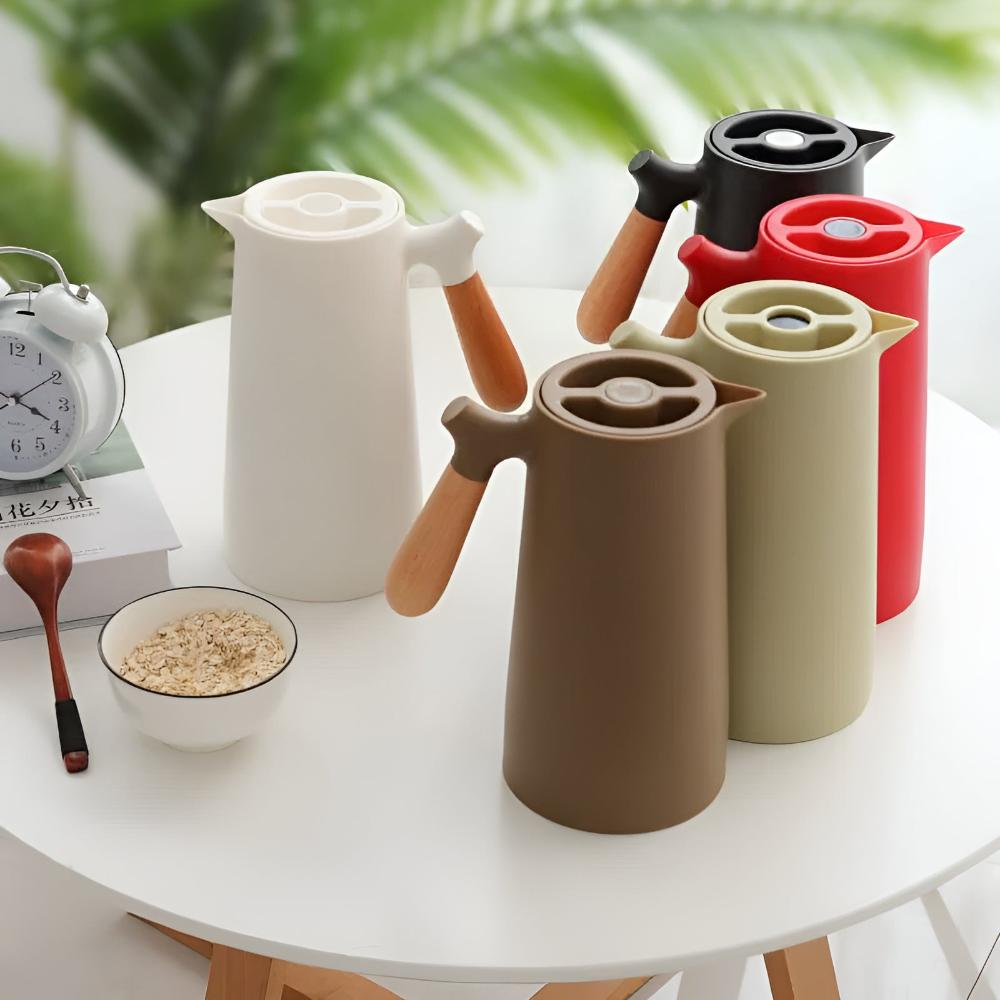Avtoit | Thermora – Insulated Carafe with Wooden Handle | Stylish Vacuum Flask for Hot & Cold Drinks