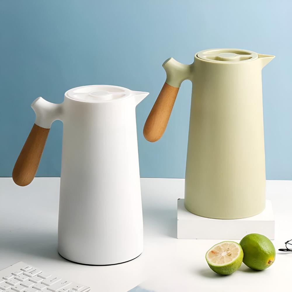 Avtoit | Thermora – Insulated Carafe with Wooden Handle | Stylish Vacuum Flask for Hot & Cold Drinks