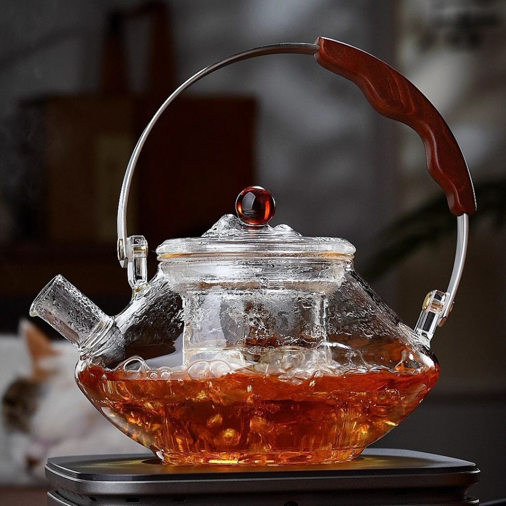 Avtoit | Thesora – Premium Glass Brew Teapot with Removable Infuser & Wooden Handle (750ml)