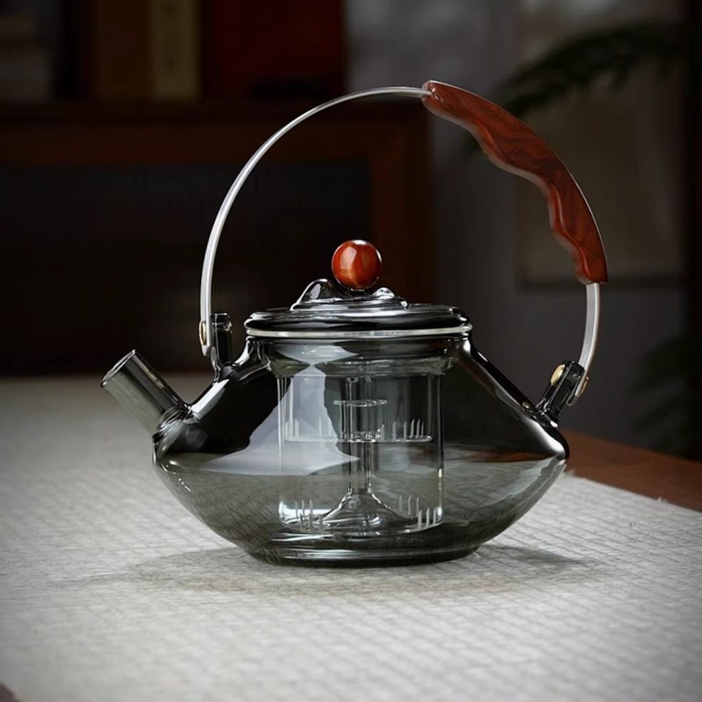 Avtoit | Thesora – Premium Glass Brew Teapot with Removable Infuser & Wooden Handle (750ml)