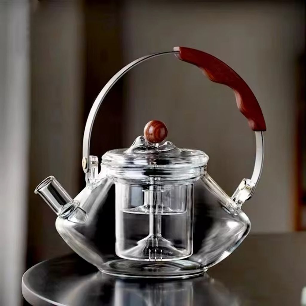 Avtoit | Thesora – Premium Glass Brew Teapot with Removable Infuser & Wooden Handle (750ml)