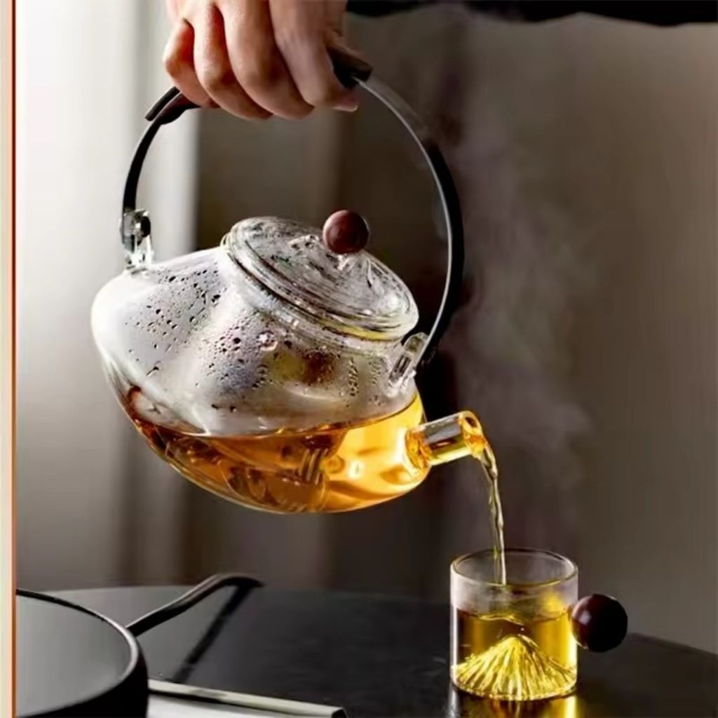 Avtoit | Thesora – Premium Glass Brew Teapot with Removable Infuser & Wooden Handle (750ml)