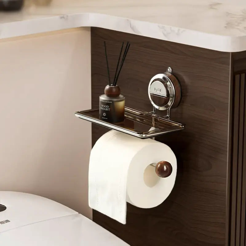 Avtoit | Stainless Steel Toilet Paper Holder with Suction Mechanism – No Drilling