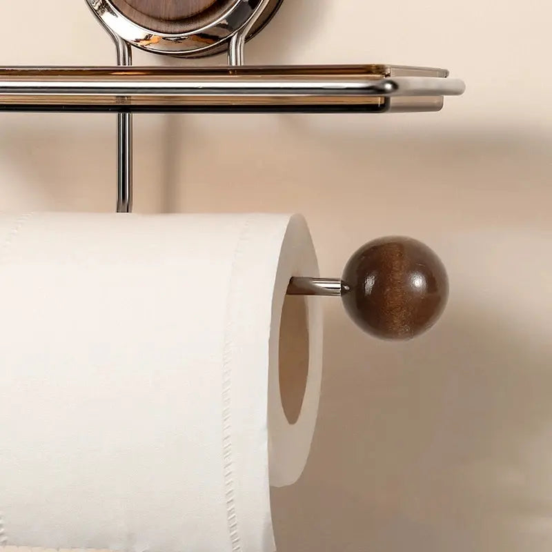 Avtoit | Stainless Steel Toilet Paper Holder with Suction Mechanism – No Drilling