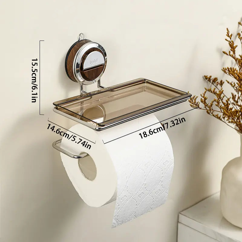 Avtoit | Stainless Steel Toilet Paper Holder with Suction Mechanism – No Drilling