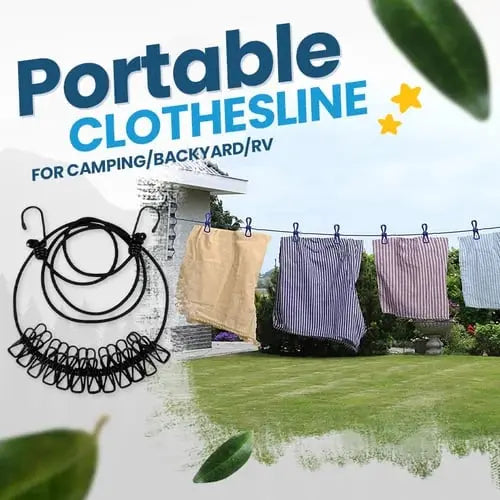 Avtoit | Portable Clothesline with Clips – Ideal for Travel, Camping & Balcony