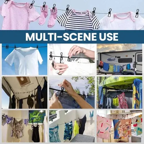 Avtoit | Portable Clothesline with Clips – Ideal for Travel, Camping & Balcony