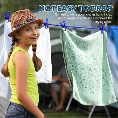 Avtoit | Portable Clothesline with Clips – Ideal for Travel, Camping & Balcony