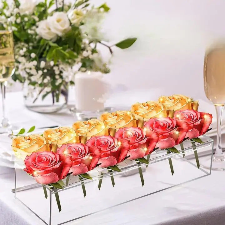 Avtoit | Transparent Acrylic Flower Vase – 16-Hole Design