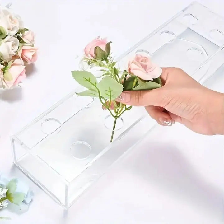 Avtoit | Transparent Acrylic Flower Vase – 16-Hole Design