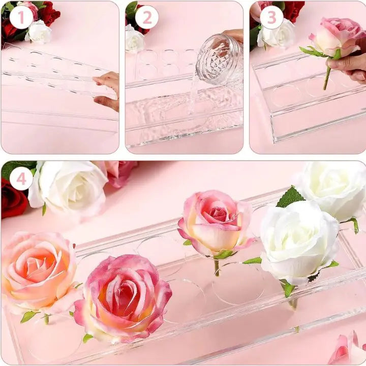 Avtoit | Transparent Acrylic Flower Vase – 16-Hole Design