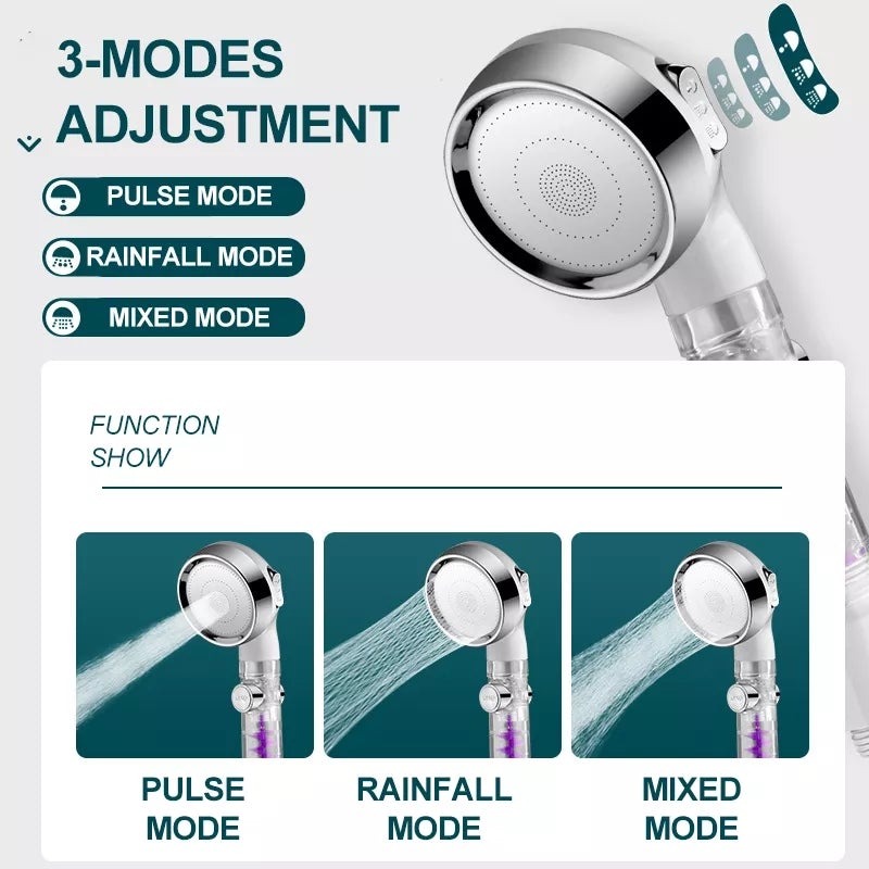 Avtoit | 3 Mode Adjustable High Pressure Water Saving Showerhead