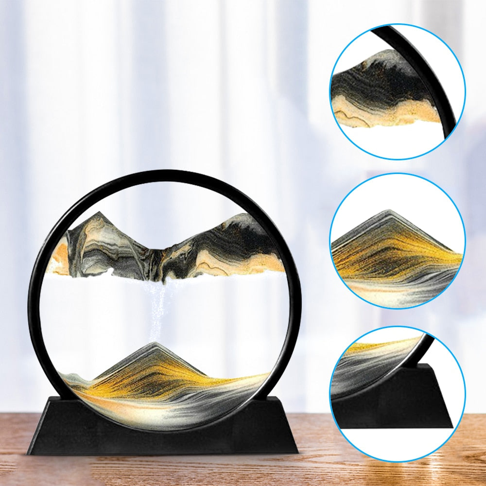 Avtoit | Royaleva Moving Sand Art Sculpture - LED Calming Desk Decoration
