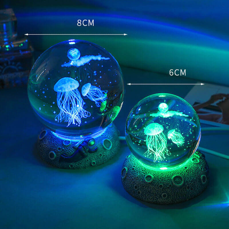 Avtoit | AquaGlobe Crystal Ball Night Light | Underwater World LED Lamp | Mood Light & Decor for Home