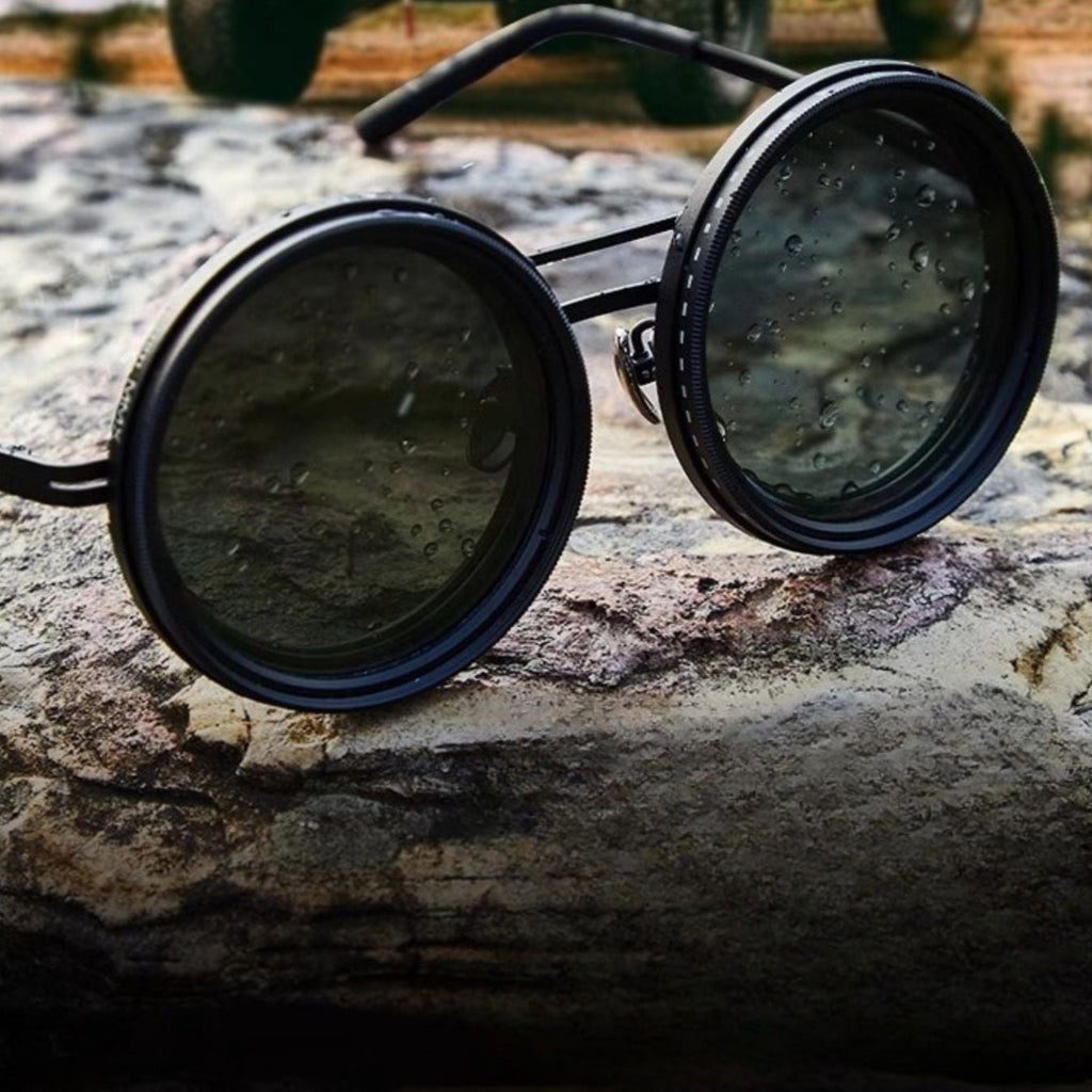 Avtoit | Unisex Round Polarised Sunglasses – Adjustable Light Reduction – Premium Metal Frame