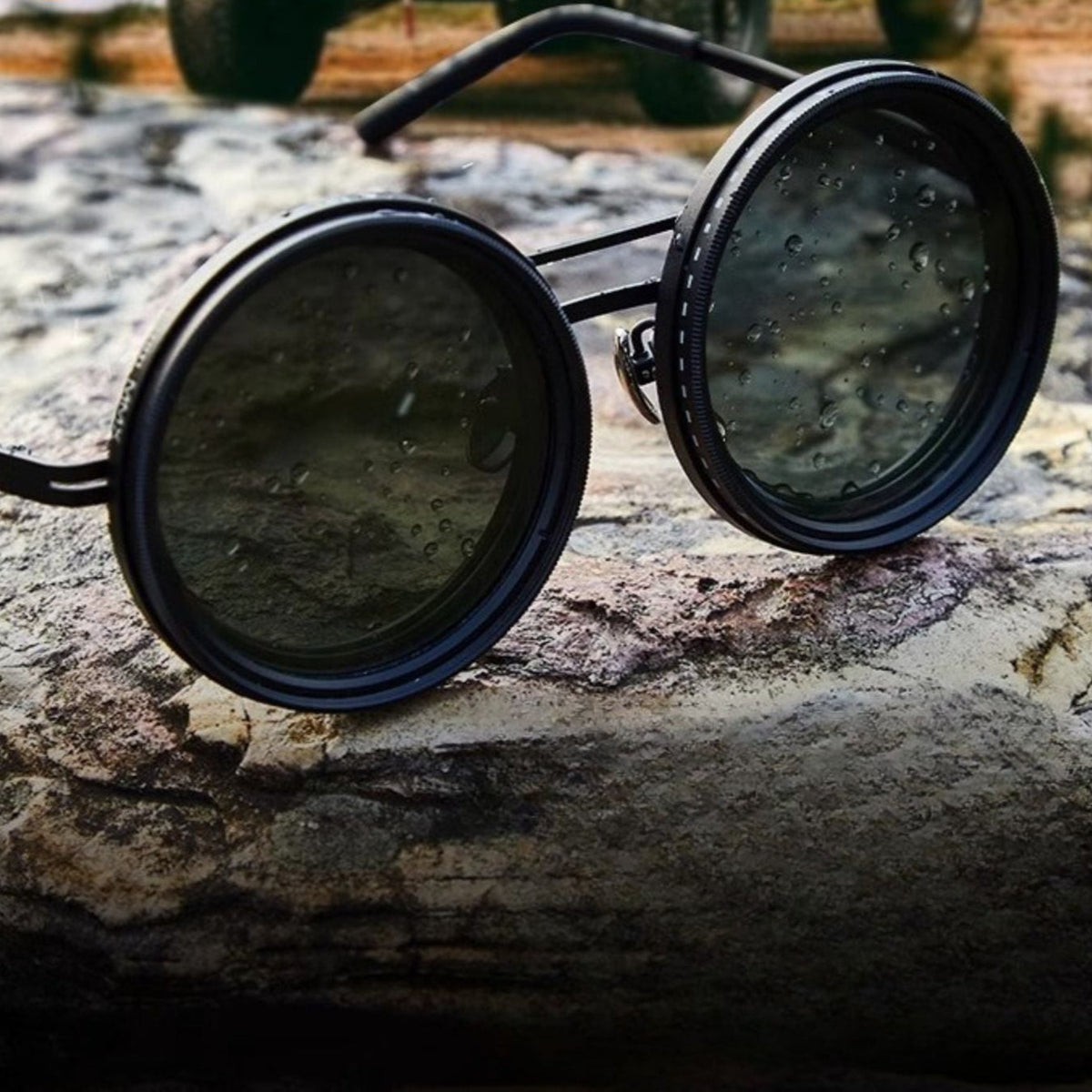 Avtoit | Unisex Round Polarised Sunglasses – Adjustable Light Reduction – Premium Metal Frame
