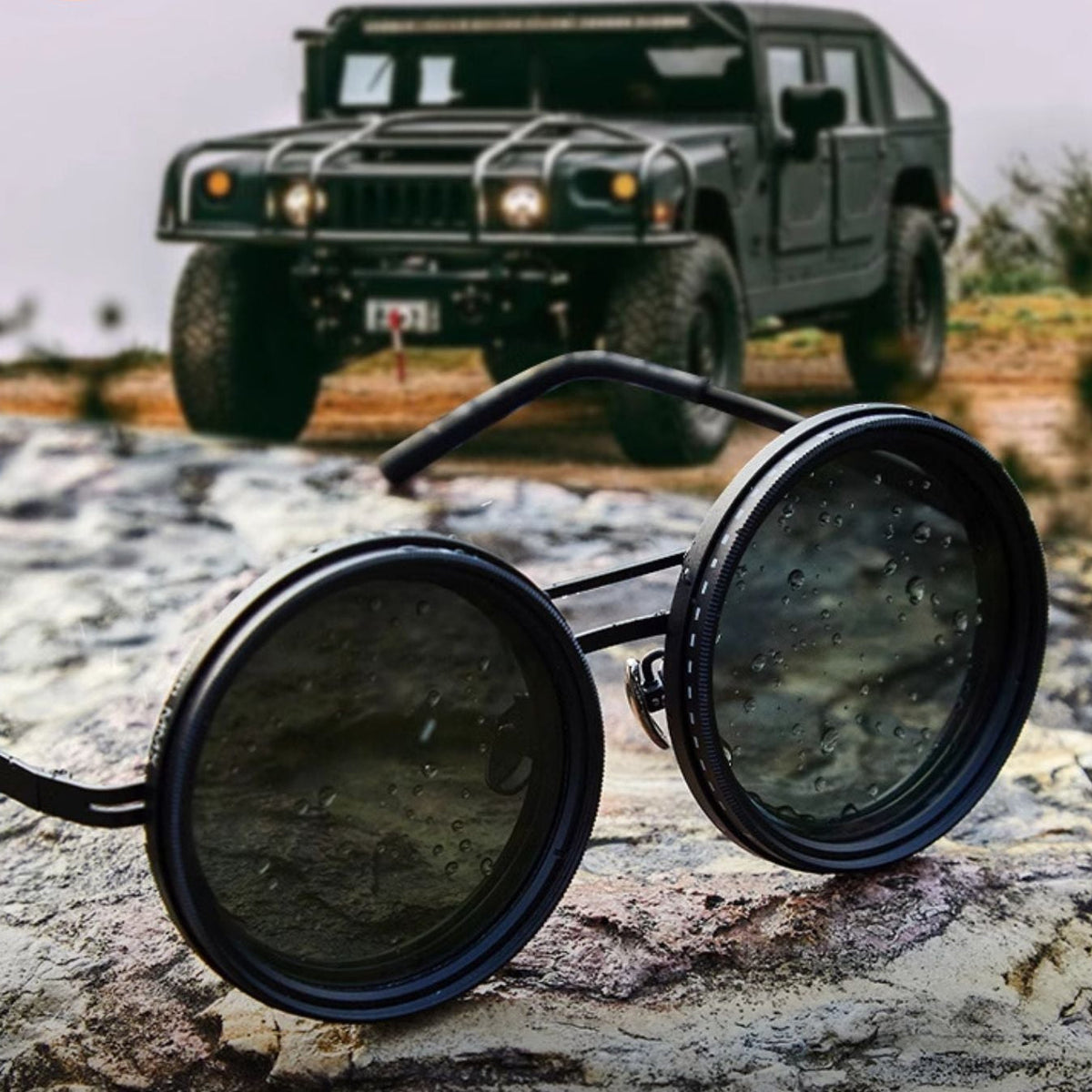 Avtoit | Unisex Round Polarised Sunglasses – Adjustable Light Reduction – Premium Metal Frame