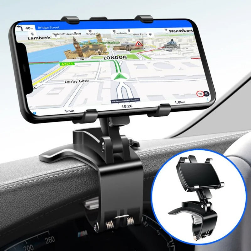 Adjustable Car Phone Holder for Dashboard and Windshield Mounting