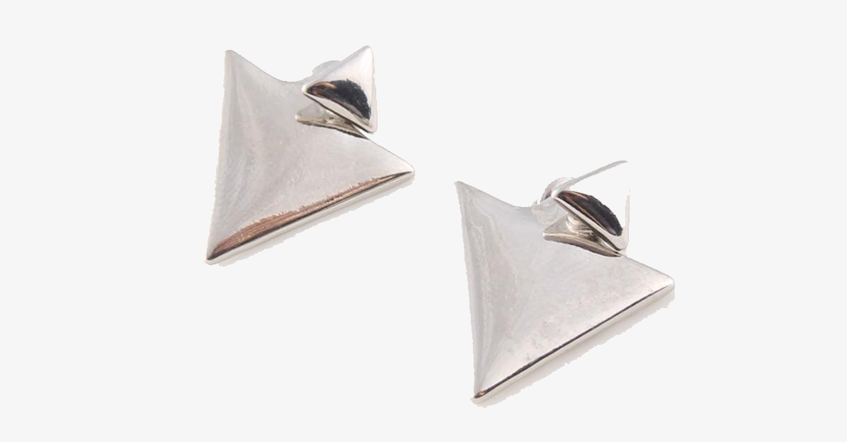 Avtoit | Double triangle stud earrings - Fashionable multicolor set of two