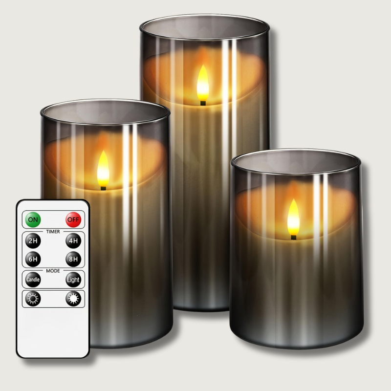 Avtoit | CandleAura - LED Grey Candles with Realistic Flame