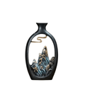 Avtoit | TranquilPeak – Artistic Ceramic Mountain Landscape Vase | Elegant Black Interior Decor