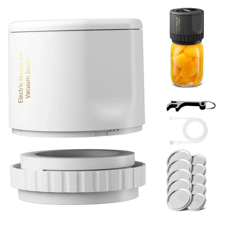 Avtoit | Cordless Mason Jar Vacuum Sealer Kit – Wide Mouth Food Preservation System with Airtight Electric Seal