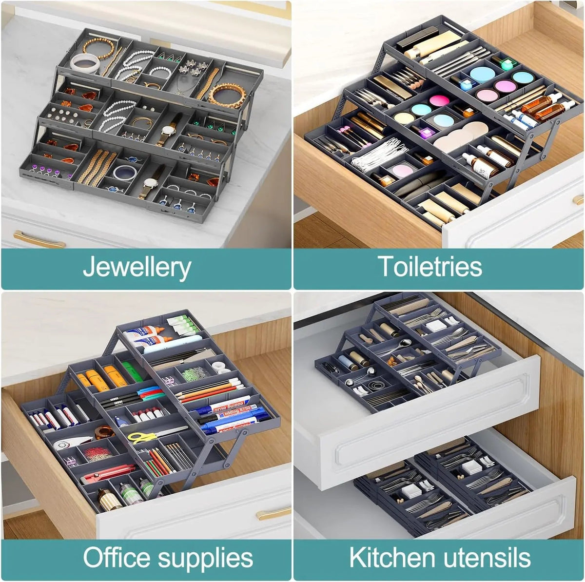 Avtoit | Adjustable Multilevel Drawer Organizer for Effortless Storage