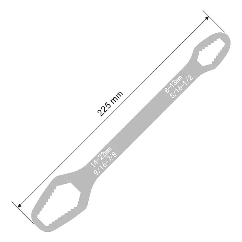 Avtoit | Adjustable Wrench with Double-Sided Self-Tightening Handle, Chrome Steel