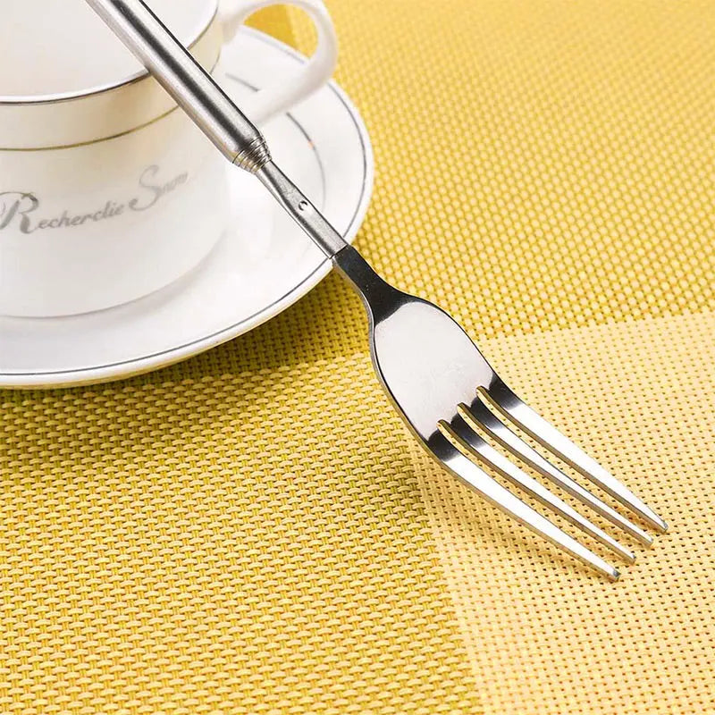 Avtoit | Adjustable Stainless Steel Cutlery Set with Extendable Fork and Spoon