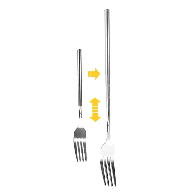 Avtoit | Adjustable Stainless Steel Cutlery Set with Extendable Fork and Spoon