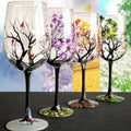 Avtoit | Four Seasons Tree - Wine Glass | Hand-painted Artistic Glasses
