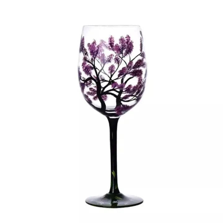 Avtoit | Four Seasons Tree - Wine Glass | Hand-painted Artistic Glasses