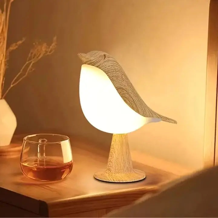 Avtoit | Bird Table Lamp made of Wood - dimmable, with Touch & Aroma Diffuser