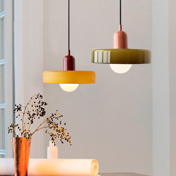 Avtoit | Coloured Glass Pendant Light – Elegant Bauhaus-Style Hanging Lamp for Living Room & Dining Area
