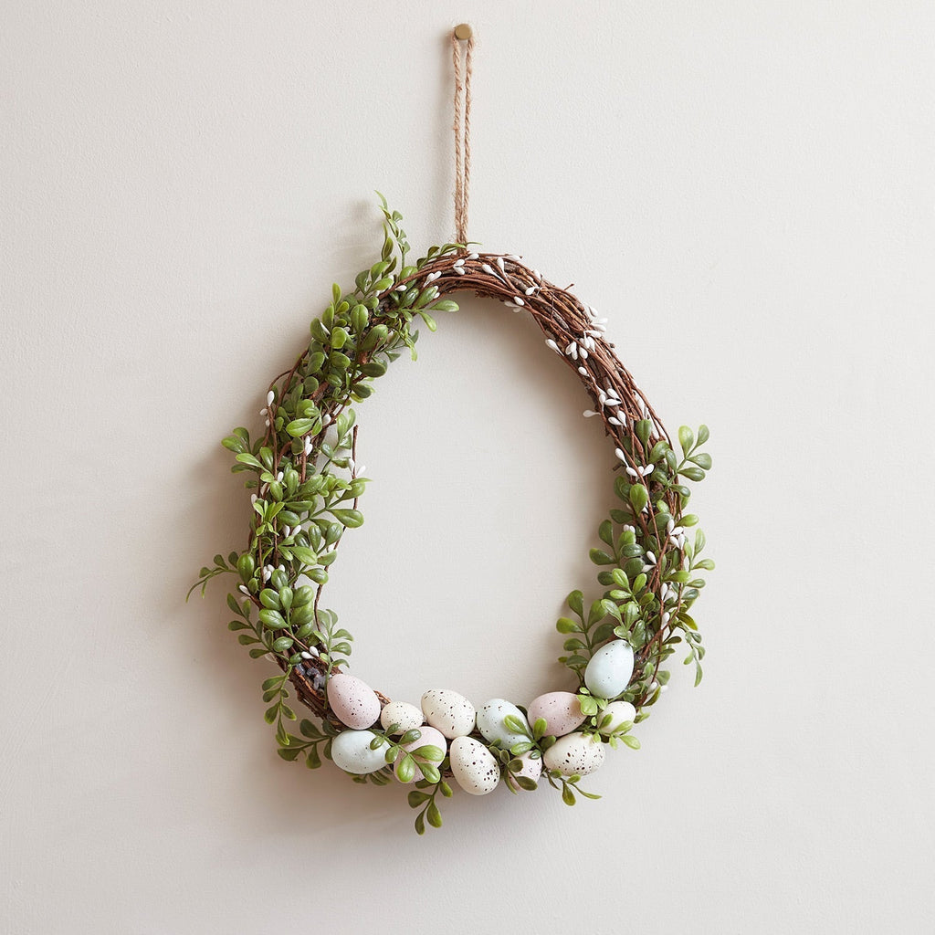 Avtoit | 35cm Easter wreath decoration in egg shape with micro fairy lights