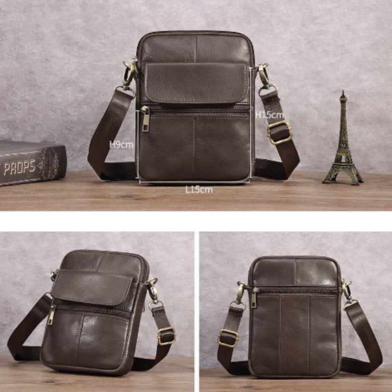 Avtoit | Men’s Small Genuine Leather Shoulder Bag – Compact Crossbody with Adjustable Strap