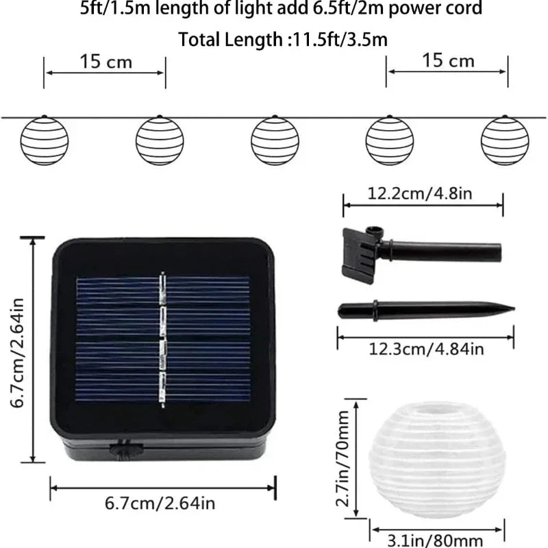 Avtoit | SunShade Solar Lantern String Lights – Weatherproof Outdoor LED Decoration