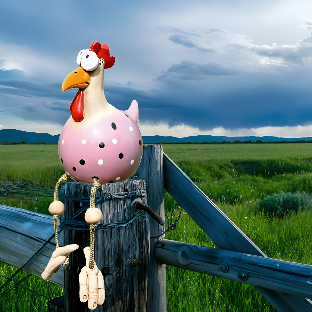 Avtoit | Whimsy Big-Eyed Rooster Garden Statue – Weatherproof Resin Chicken Ornament