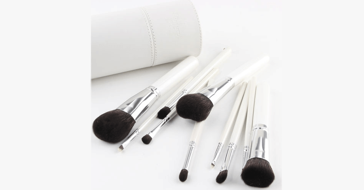 Avtoit | Makeup Brush Set of 10 pieces in round white box – Your favorite makeup companion