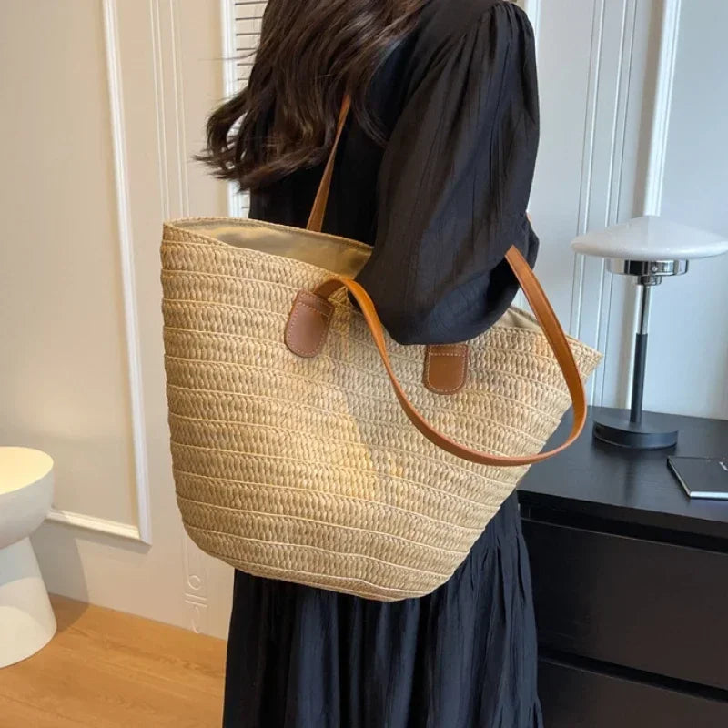 Avtoit | Basket Shoulder Bag for Women – Woven Design – practical and spacious – versatile carrying options – Wall Clock
