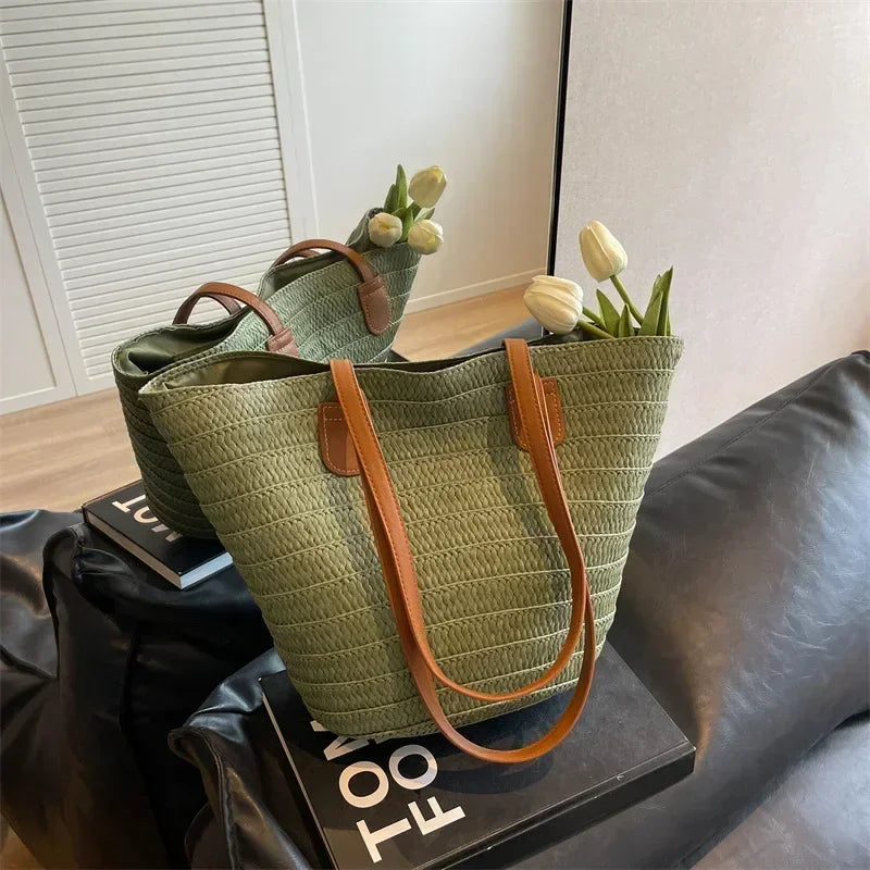 Avtoit | Basket Shoulder Bag for Women – Woven Design – practical and spacious – versatile carrying options – Wall Clock