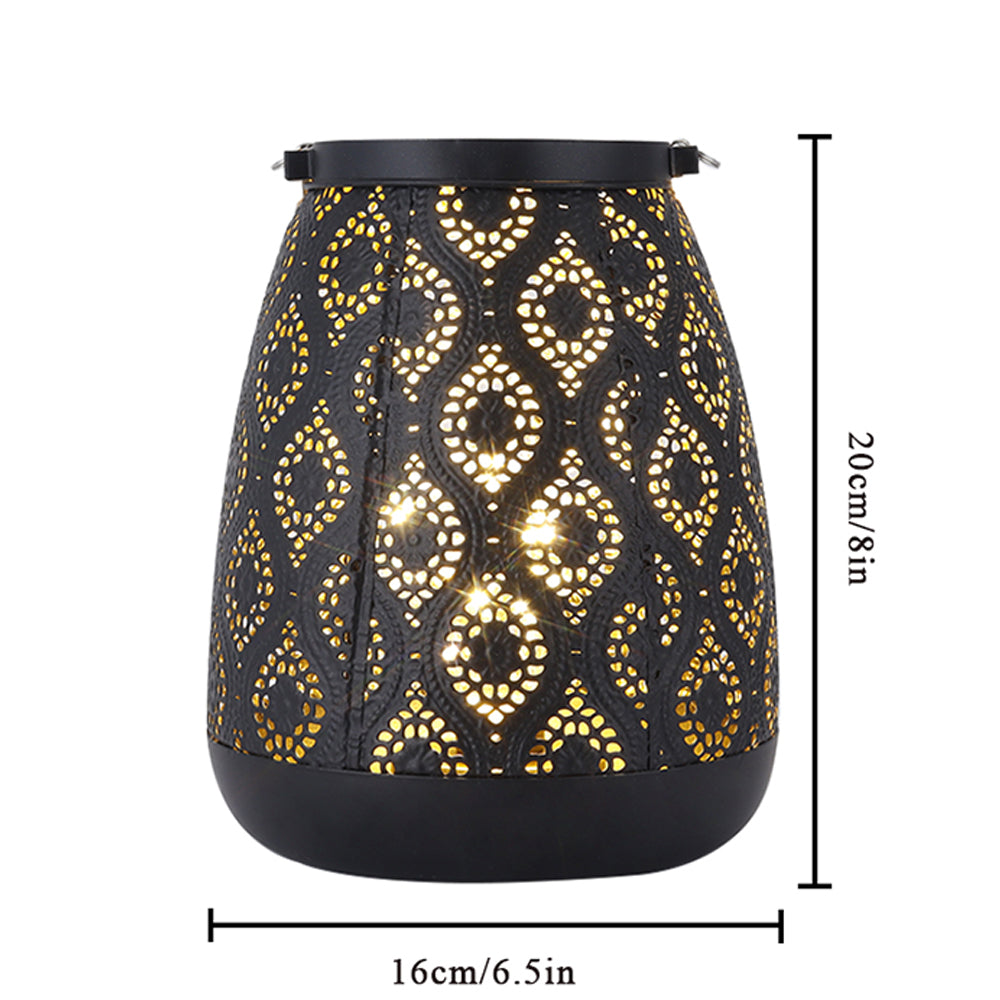 Avtoit | Moroccan Style Black Metal Battery Operated Table Lamp - Cordless Lamp