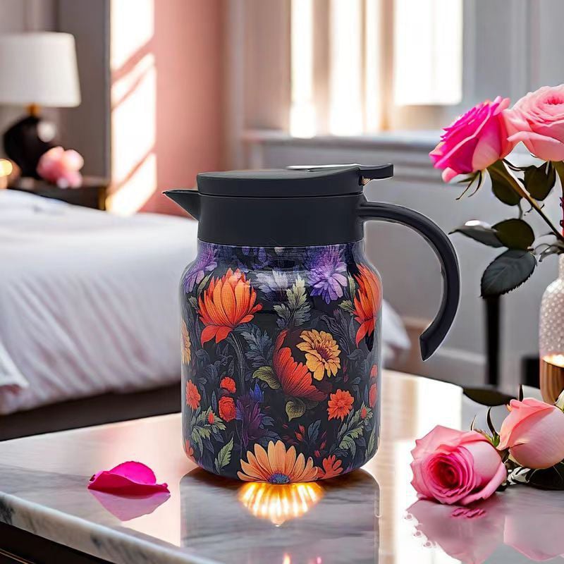 Avtoit | Vintage Floral Pattern Tea Thermos – Built-In Infuser