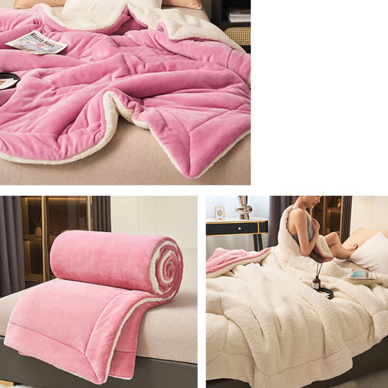Avtoit | Solid thick double-sided velvet cube blanket