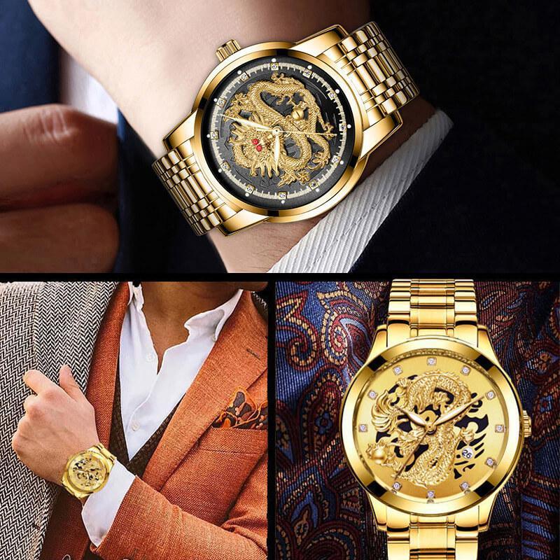 Avtoit | Embossed Golden Dragon Watch