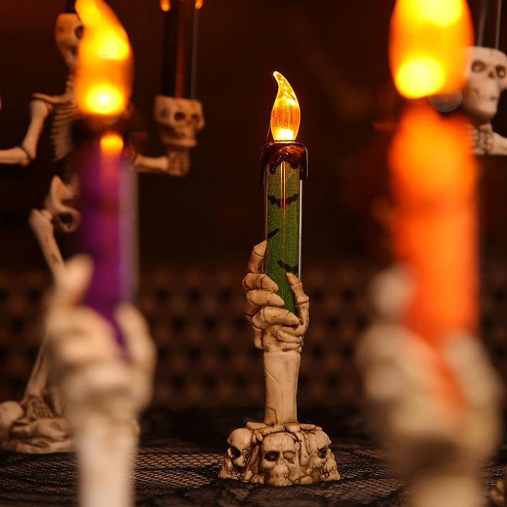 Avtoit | Halloween Ghost Hand Electronic Skeleton Candle Halloween Party Bar Props Decoration Glitter Lamp