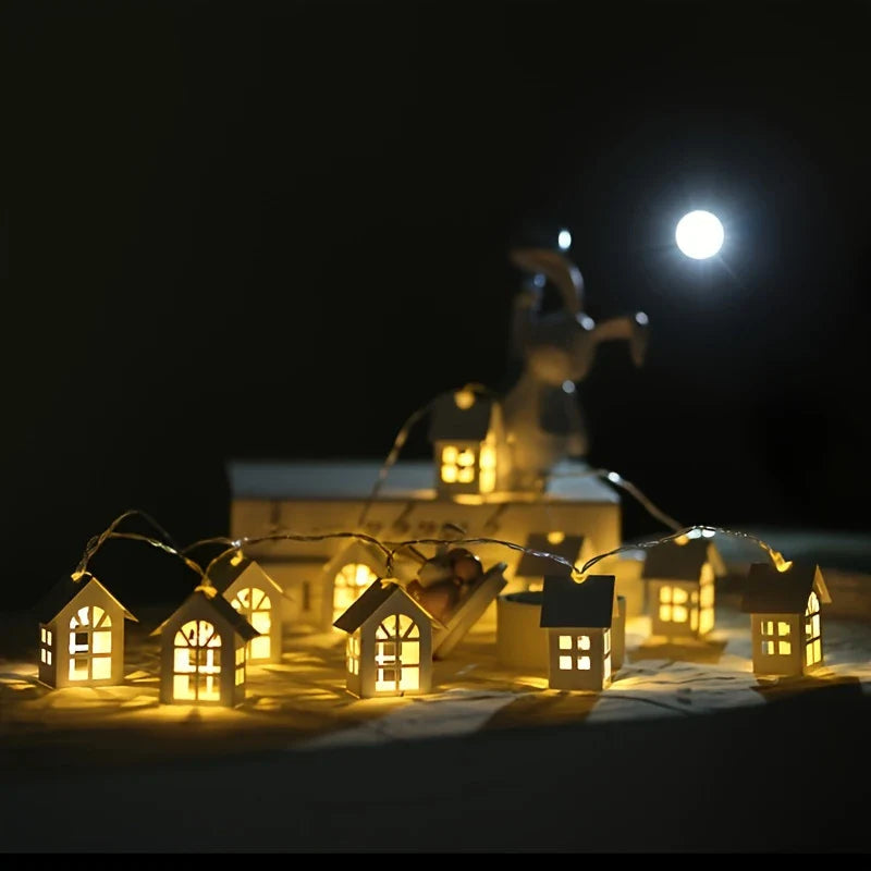 Avtoit | LED fairy lights with mini houses - Decorative Christmas lighting for indoor use