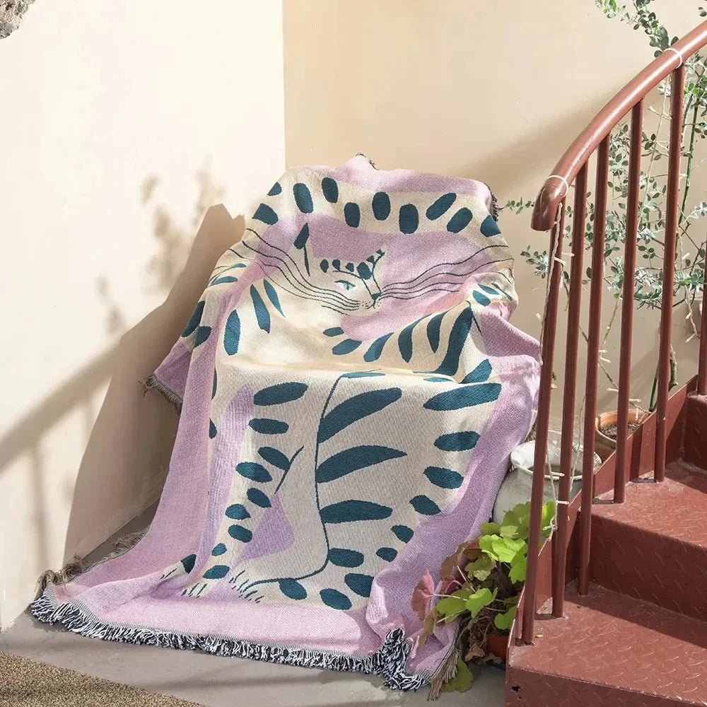 Avtoit | Abstract Woven Wall Tapestry Throw Blanket