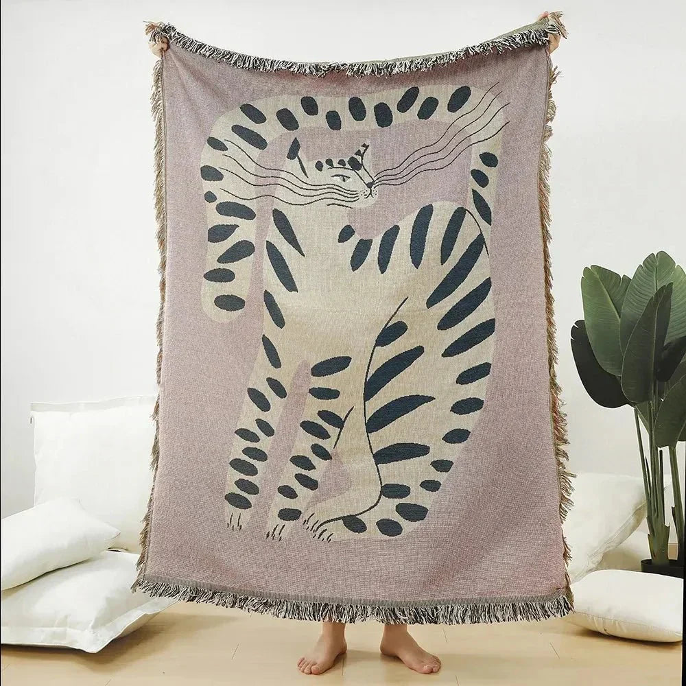 Avtoit | Abstract Woven Wall Tapestry Throw Blanket