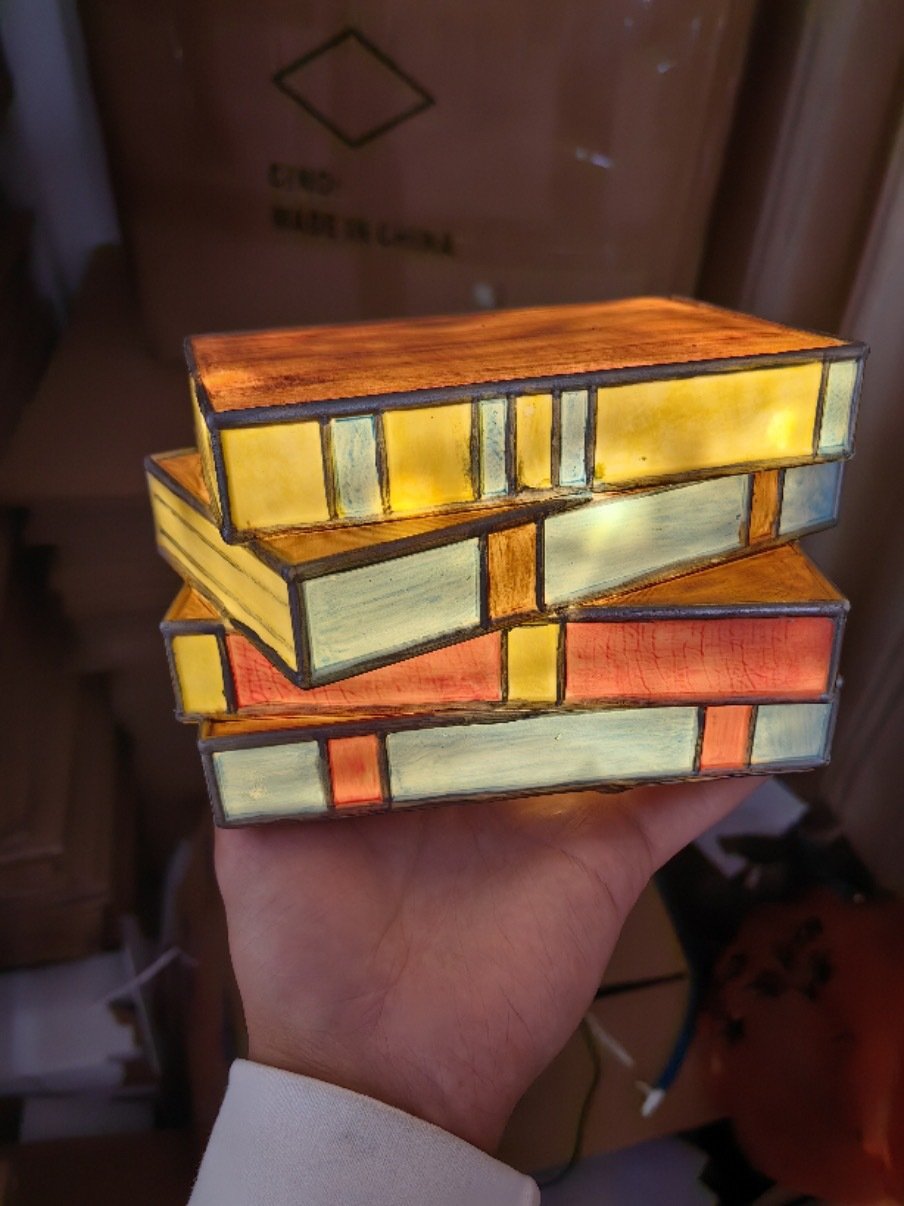 Avtoit | Stained Plastic Stacked Books Lamp
